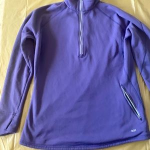 REI active fleece pullover quarter zip xl purple